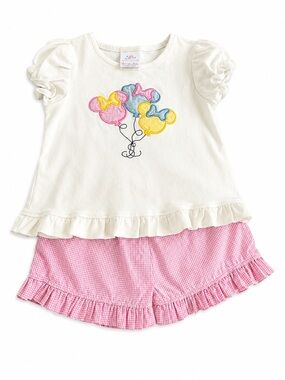 Stitchy Fish Disney Pink Balloon Short Set